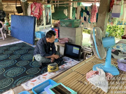 เจ้าหน้าที่กองยุทธศาสตร์และงบประมาณ ดำเนินการตามคำร้องขอซ่อมแซมเคเบิ้ลทีวี ชุมชนร่วมใจ