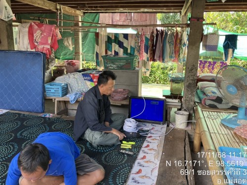 เจ้าหน้าที่กองยุทธศาสตร์และงบประมาณ ดำเนินการตามคำร้องขอซ่อมแซมเคเบิ้ลทีวี ชุมชนร่วมใจ