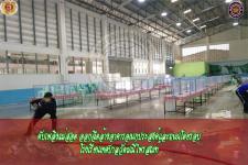 ดับเพลิงเเม่สอด ออกฉีดล้างอาคารอเนกประสงค์เเละถนนโดยรอบ โรงเรียนเทศบาลวัดมณีไพรสณฑ์