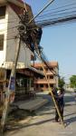 กองวิชาการและแผนงาน ดำเนินการซ่อมแซมเคเบิ้ลทีวีเพื่อการศึกษาเทศบาลนครแม่สอดในเขตเทศบาล