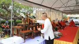 เทศบาลนครแม่สอด จัดพิธีบวงสรวง เพื่อก่อสร้างศาลสมเด็จพระนเรศวรมหาราช และศาลหลักเมืองใหม่