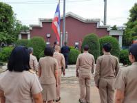 ทน.แม่สอด จัดกิจกรรมเข้าแถวเคารพธงชาติเนื่องในวันพระราชทานธงชาติไทย