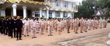 ทน.แม่สอด จัดกิจกรรมเข้าแถวเคารพธงชาติเนื่องในวันพระราชทานธงชาติไทย