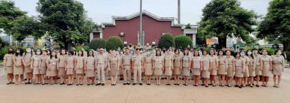 ทน.แม่สอด จัดกิจกรรมเข้าแถวเคารพธงชาติเนื่องในวันพระราชทานธงชาติไทย