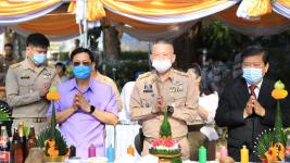 ทน.แม่สอด จัดพิธีวางศิลาฤกษ์สร้างศาลพระหลักเมืองแม่สอดและพระบรมราชานุสาวรีย์ศาลสมเด็จพระนเรศวรมหาราช (พระตำหนัก)