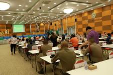 ทน.แม่สอด จัดฝึกอบรมคณะกรรมการประจำหน่วยเลือกตั้งเจ้าหน้าที่รักษาความปลอดภัยประจำที่เลือกตั้งและอสม.