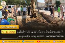 ทน.แม่สอด ลงพื้นที่ตรวจความเรียบร้อยการก่อสร้างท่อระบายน้ำ ชุมชนชุมพลพัฒนา เขตเทศบาลนครแม่สอด