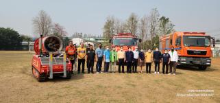 ทน.แม่สอด ปฏิบัติการฉีดพ่นละอองน้ำ เพื่อลดปริมาณฝุ่นละออง PM 2.5 ในอากาศ