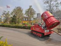 ทน.แม่สอด ปฏิบัติการฉีดพ่นละอองน้ำ เพื่อลดปริมาณฝุ่นละออง PM 2.5 ในอากาศ