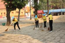 ทน.แม่สอด จัดกิจกรรมจิตอาสาพัฒนาวัดเนื่องในวันมาฆบูชา