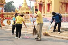 ทน.แม่สอด จัดกิจกรรมจิตอาสาพัฒนาวัดเนื่องในวันมาฆบูชา