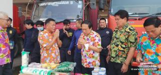 ทน.แม่สอด ลงพื้นที่ตรวจความเรียบร้อยการปฏิบัติงาน 7 วันอันตราย เทศกาลสงกรานต์ ศูนย์อำนวยการความปลอดภัยทางท้องถนนเทศบาลนครแม่สอด