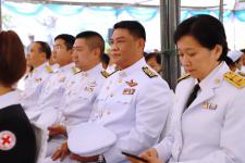 เทศบาลนครแม่สอด ร่วมงานรัฐพิธีและการวางพานพุ่มดอกไม้สด เนื่องในวันยุทธหัตถี