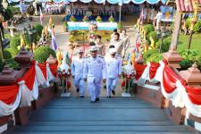 เทศบาลนครแม่สอด ร่วมงานรัฐพิธีและการวางพานพุ่มดอกไม้สด เนื่องในวันยุทธหัตถี