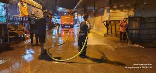 ทน.แม่สอด ดำเนินการฉีดล้างทำความสะอาดตลาดสดเทศบาลนครแม่สอด