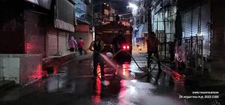 ทน.แม่สอด ดำเนินการฉีดล้างทำความสะอาดตลาดสดเทศบาลนครแม่สอด