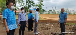 ทน.แม่สอด ลงพื้นที่ติดตามความคืบหน้างานก่อสร้างพระตำหนักสมเด็จพระนเรศวรมหาราช และศาลหลักเมือง