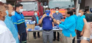 ทน.แม่สอด รับมอบหน้ากากป้องกันสารพิษและแว่นตา จากบริษัท คลีน แพลนนิ่ง จำกัด