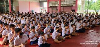 ทน.แม่สอด ร่วมพิธีหล่อเทียนจำนำพรรษา โรงเรียนเทศบาลวัดดอนแก้ว ประจำปีการศึกษา 2566