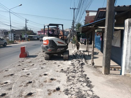 ทน.แม่สอด ลงพื้นที่ติดตามความเรียบร้อย โครงการพัฒนาตามผังเมืองรวมเมืองแม่สอด อำเภอแม่สอด จังหวัดตาก ระยะที่ 2 บริเวณถนนอินทรคีรี