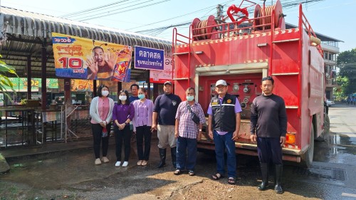 ทน.แม่สอด ลงพื้นที่ดำเนินการฉีดล้างทำความสะอาด ตลาดในเขตเทศบาลนครแม่สอด