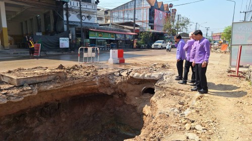 เทศบาลนครแม่สอด ลงพื้นที่ติดตามความคืบหน้า โครงการพัฒนาตามผังเมือง รวมเมืองแม่สอด อำเภอแม่สอด จังหวัดตาก