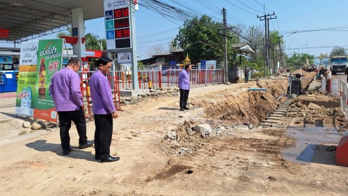 เทศบาลนครแม่สอด ลงพื้นที่ติดตามความคืบหน้า โครงการพัฒนาตามผังเมือง รวมเมืองแม่สอด อำเภอแม่สอด จังหวัดตาก