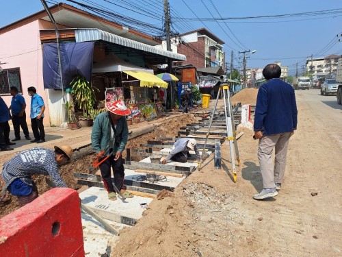 เทศบาลนครแม่สอด ลงพื้นที่ติดตามความคืบหน้า โครงการพัฒนาตามผังเมือง รวมเมืองแม่สอด อำเภอแม่สอด จังหวัดตาก