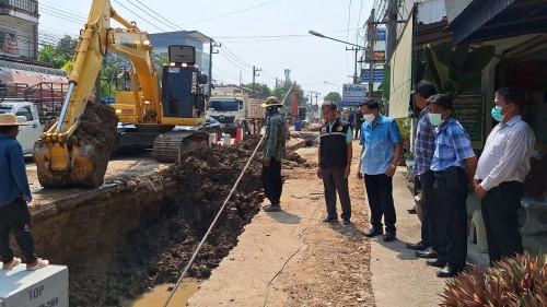เทศบาลนครแม่สอด ลงพื้นที่ติดตามความคืบหน้า โครงการพัฒนาตามผังเมือง รวมเมืองแม่สอด อำเภอแม่สอด จังหวัดตาก