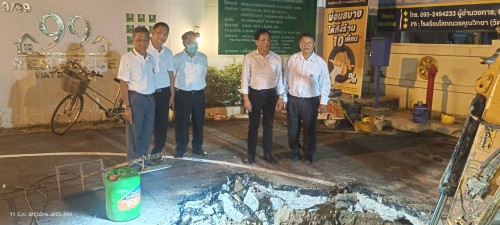 ทน.แม่สอด ลงพื้นที่ติดตามความคืบหน้าโครงการก่อสร้าง ระบบจำหน่ายไฟฟ้าเป็นเคเบิลใต้ดิน บริเวณถนนประสาทวิถี
