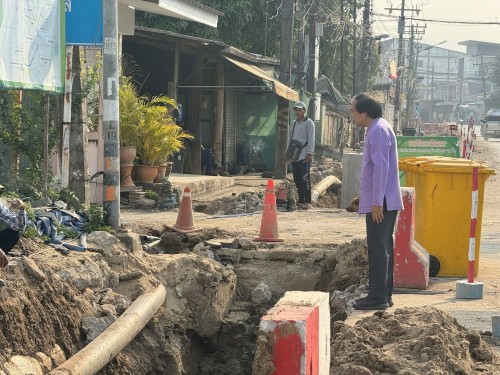 ทน.แม่สอด ลงพื้นที่ติดตามความคืบหน้า โครงการพัฒนาตามผังเมือง รวมเมืองแม่สอด อำเภอแม่สอด จังหวัดตาก