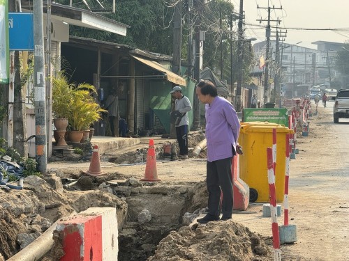 ทน.แม่สอด ลงพื้นที่ติดตามความคืบหน้า โครงการพัฒนาตามผังเมือง รวมเมืองแม่สอด อำเภอแม่สอด จังหวัดตาก