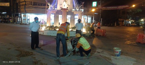 ลงพื้นที่ติดตามความคืบหน้าโครงการก่อสร้าง ระบบจำหน่ายไฟฟ้าเป็นเคเบิลใต้ดิน บริเวณถนนประสาทวิถี