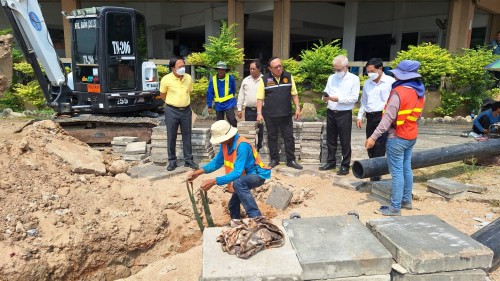เทศบาลนครแม่สอด ลงพื้นที่ติดตามความคืบหน้า โครงการพัฒนาตามผังเมือง รวมเมืองแม่สอด อำเภอแม่สอด จังหวัดตาก