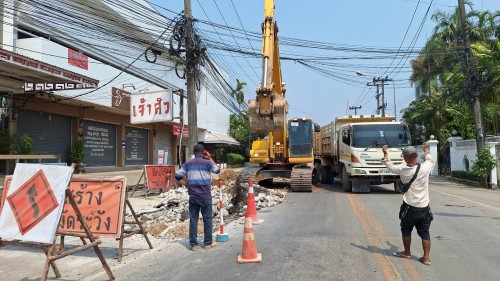 เทศบาลนครแม่สอด ลงพื้นที่ติดตามความคืบหน้า โครงการพัฒนาตามผังเมือง รวมเมืองแม่สอด อำเภอแม่สอด จังหวัดตาก