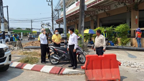เทศบาลนครแม่สอด ลงพื้นที่ติดตามความคืบหน้า โครงการพัฒนาตามผังเมือง รวมเมืองแม่สอด อำเภอแม่สอด จังหวัดตาก