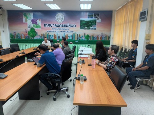 เทศบาลนครแม่สอด ร่วมกับกรมโยธาธิการและผังเมือง ลงพื้นที่เพื่อสำรวจ ปรับปรุงซ่อมแซมสถานีสูบน้ำ
