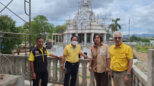 ทน.แม่สอด ลงพื้นที่ติดตามงานก่อสร้างศาลสมเด็จพระนเรศวรมหาราช และศาลหลักเมืองแม่สอด