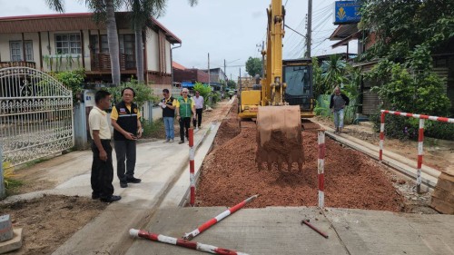 เทศบาลนครแม่สอด ลงพื้นที่ติดตามความคืบหน้า โครงการพัฒนาตามผังเมืองรวมเมืองแม่สอด อำเภอแม่สอด จังหวัดตาก