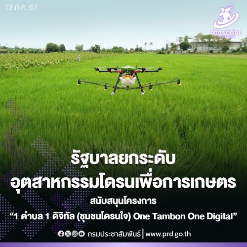 เทศบาลนครแม่สอด ขอประชาสัมพันธ์ประกาศสำนักงานส่งเสริมเศรษฐกิจดิจิทัล เรื่อง การรับสมัครกลุ่มชุมชนและช่างชุมชนเข้าร่วมโครงการ 1 ตำบล 1 ดิจิทัล (ชุมชนโดรนใจ) ครั้งที่ 4