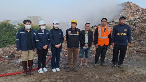 เทศบาลนครแม่สอด ลงพื้นที่ระงับเหตุเพลิงไหม้ บ่อขยะเทศบาลนครแม่สอด