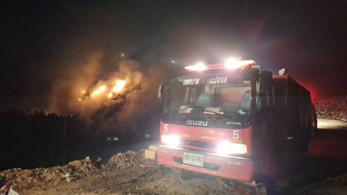 เทศบาลนครแม่สอด ลงพื้นที่ระงับเหตุเพลิงไหม้ บ่อขยะเทศบาลนครแม่สอด