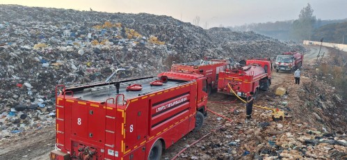 เทศบาลนครแม่สอด ลงพื้นที่ระงับเหตุเพลิงไหม้ บ่อขยะเทศบาลนครแม่สอด