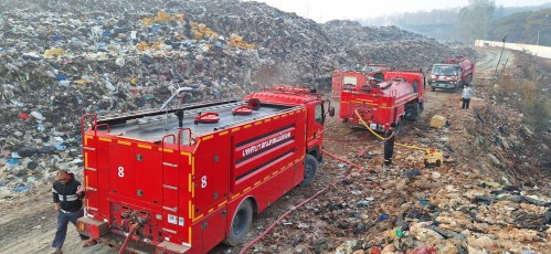 เทศบาลนครแม่สอด ลงพื้นที่ระงับเหตุเพลิงไหม้ บ่อขยะเทศบาลนครแม่สอด