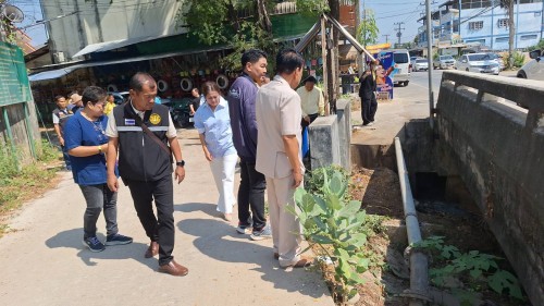 เทศบาลนครแม่สอด บูรณาการร่วมกับองค์การบริหาร  ส่วนจังหวัดตาก ลงพื้นที่สำรวจจุดเสี่ยงปัญหาน้ำท่วมขัง