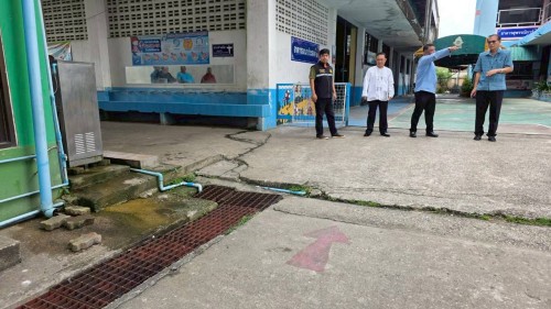 เทศบาลนครแม่สอด ลงพื้นที่ตรวจสอบอาคารและระบบสาธารณูปโภค สถานศึกษา ในสังกัดเทศบาลนครแม่สอด
