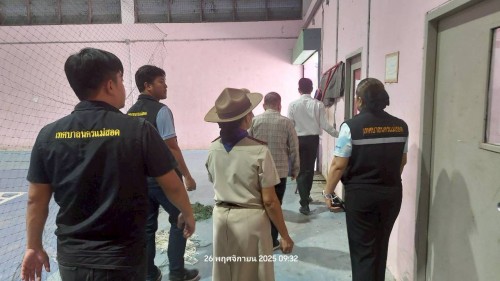 ทน.แม่สอด ลงพื้นที่ตรวจเยี่ยมและสำรวจเพื่อเตรียมซ่อมแซมระบบสาธารณูปโภคในโรงเรียนกีฬาเทศบาลนครแม่สอด